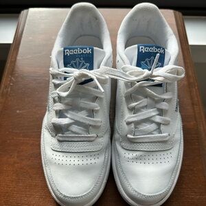 Reebok Classic White Sneakers with Blue Highlights